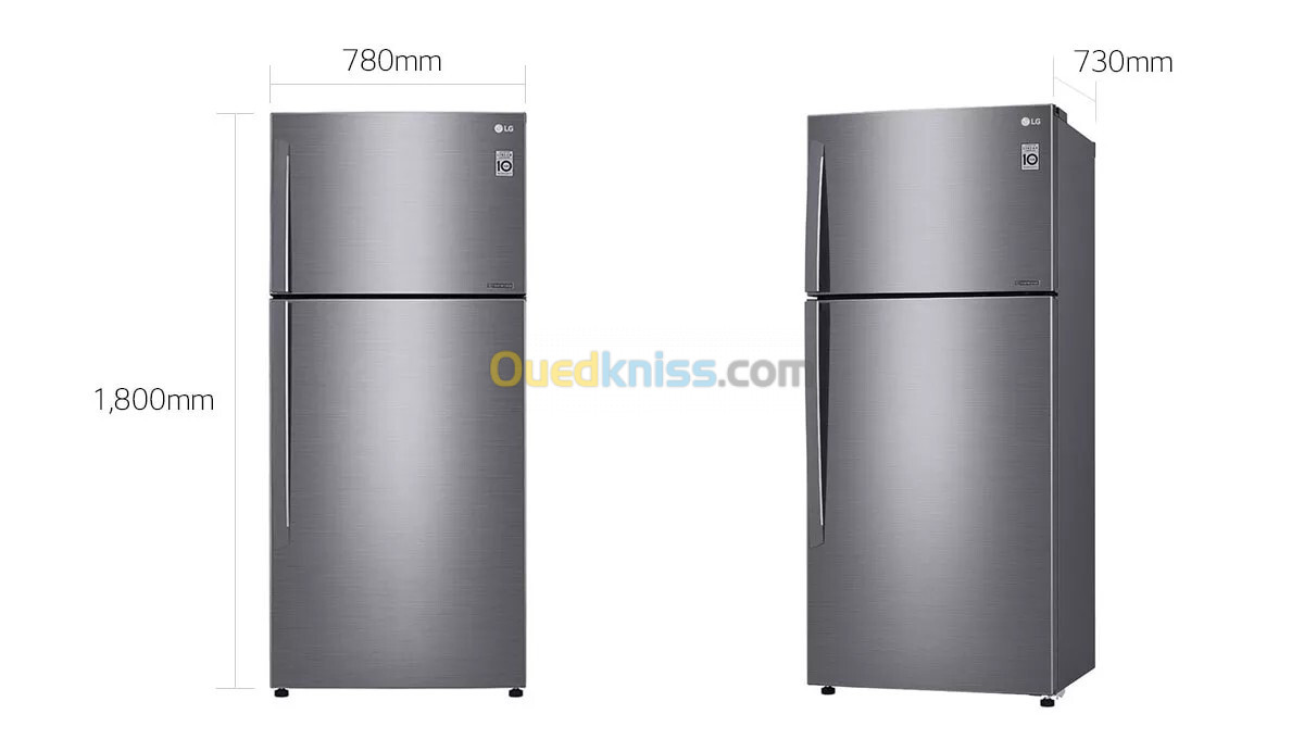 LG REFRIGERATEUR 2 PORTES 700L SILVER NO FROST INVERTER 10ANS DE GARANTIE MOTEUR