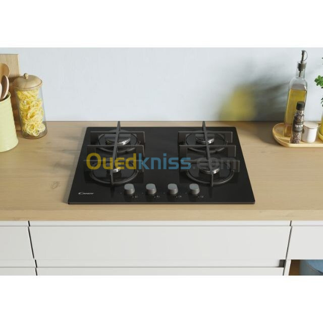 TABLE DE CUISSON CANDY 04 FEUX COMMANDE FRONTALE FONT BLACK GLACE