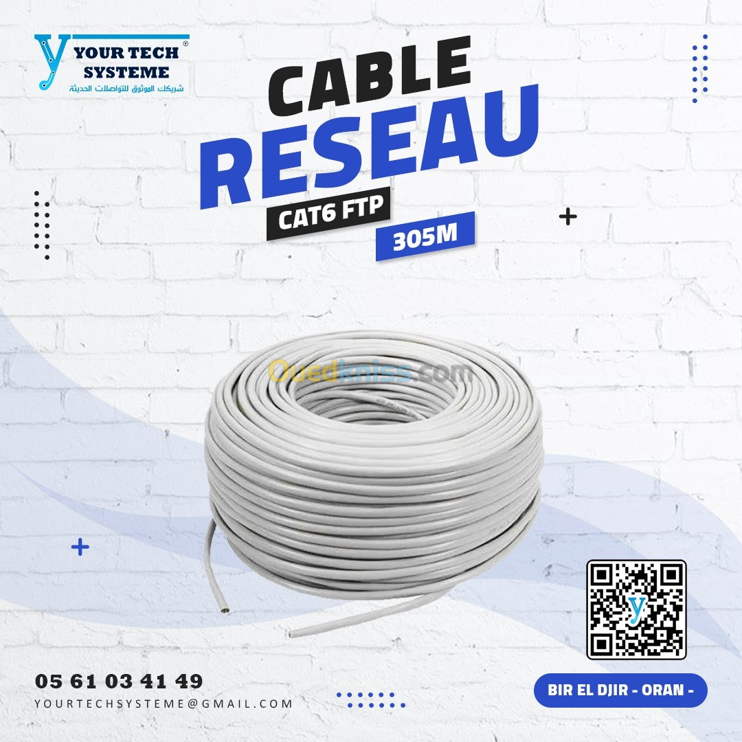 CABLE RESEAU CAT6 FTP 305M CAPSYS