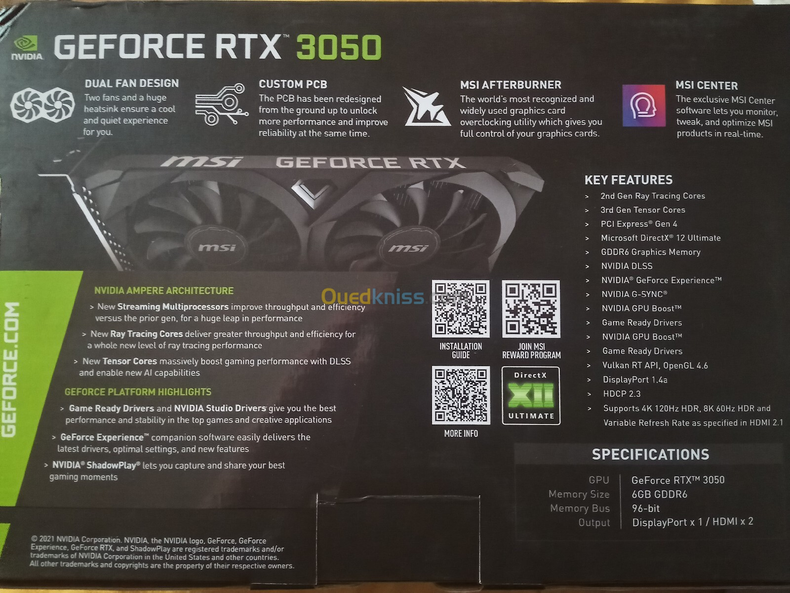 RTX 3050 6gb 2x ventus msi