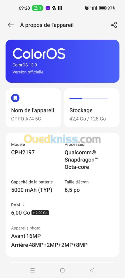 Oppo A74 5g 6/128