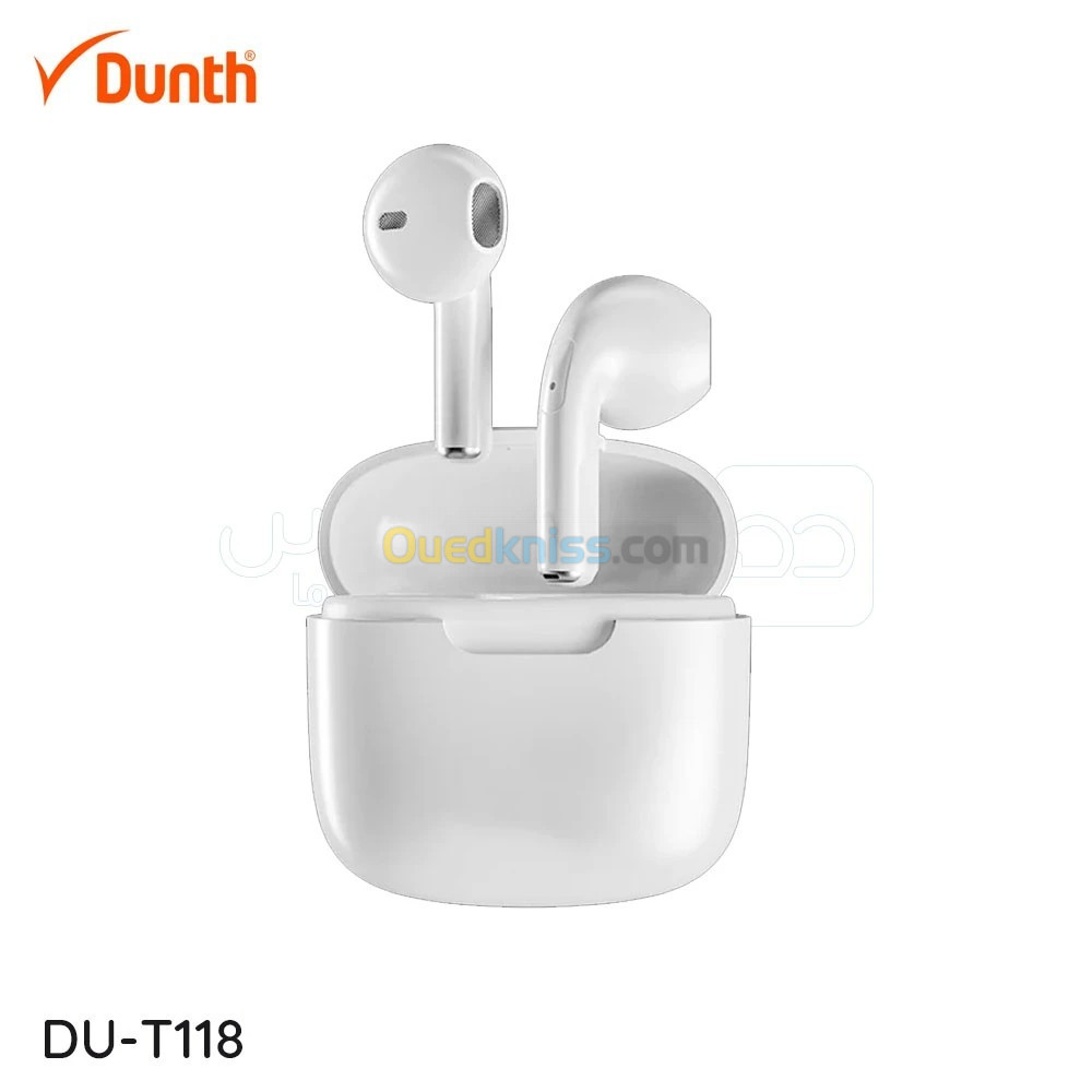 Écouteurs sans fil bluetooth, écouteur mains libres, couleur blanc DUNTH DU-T118