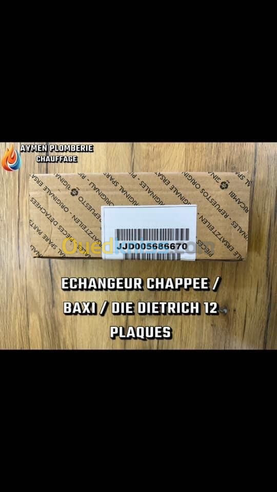 ECHANGEUR SANITAIRE 12 PLAQUES CHAPPEE/BAXI/DIE DIETRICH