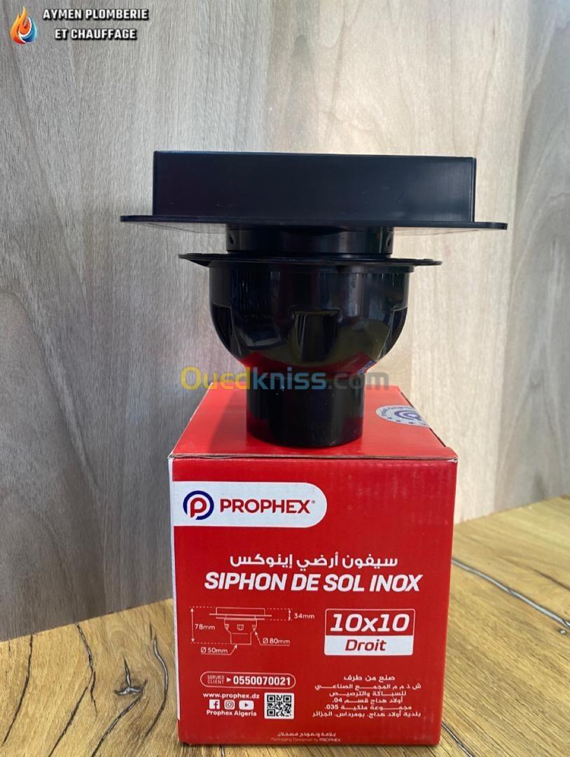 SIPHON SOL INOX NOIR DROIT 10x10 PROPHEX NOVARA 