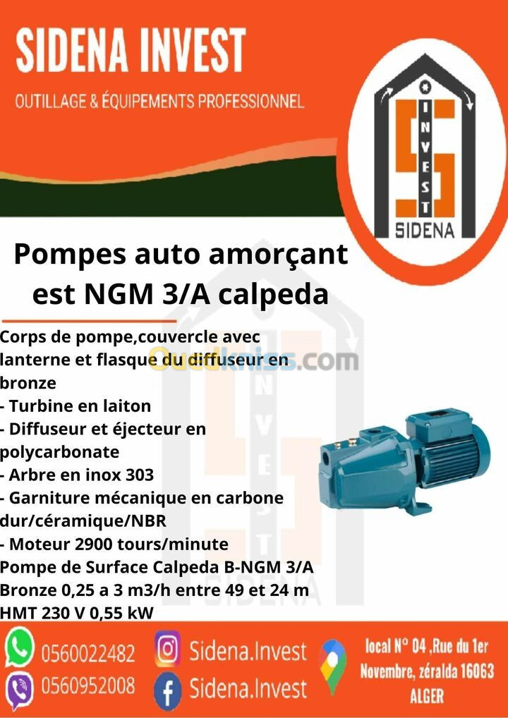 pompes autoamorcantes NGM 3/A CALPEDA