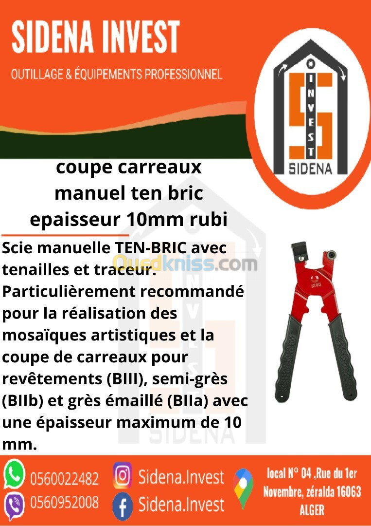 coupe carreaux manuel en - brique épaisseur 10 mm RUBI