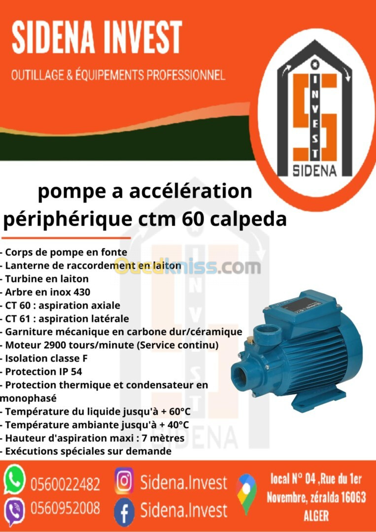 Pompe à accélération périphérique Calpeda ctm 60