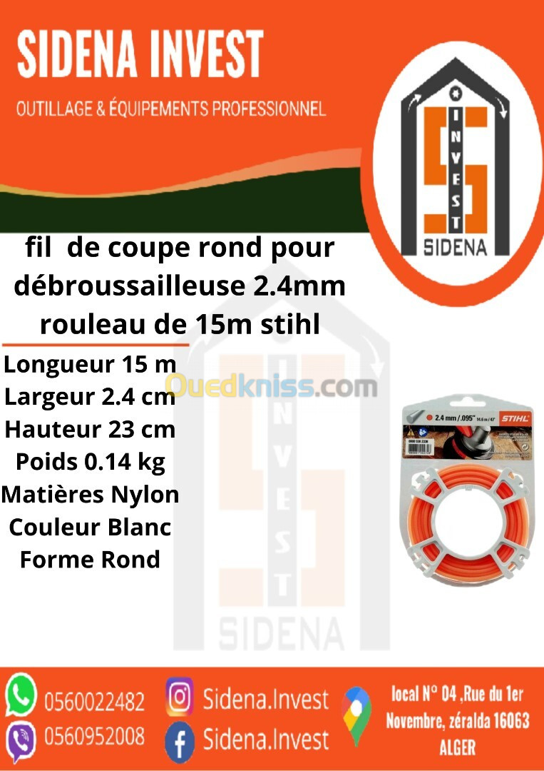 fil de coupe rond pour débroussailleuse 2.4mm rouleau de 15 m-STIHL