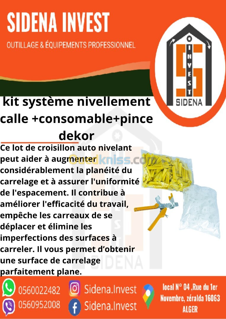 Kit Systeme Nivellement Calle + Consomable + Pince dekor 