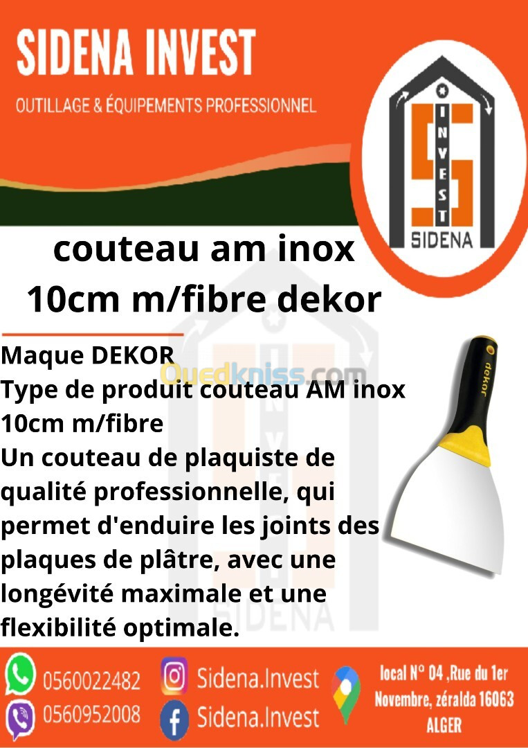 Couteau Am Inox 10 Cm M/Fibre DEKOR