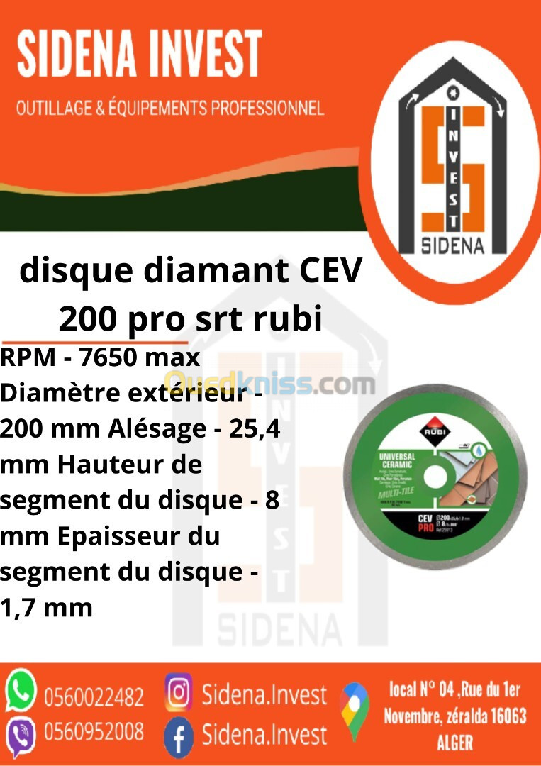 Disque Diamant CEV 200 PRO SRT RUBI