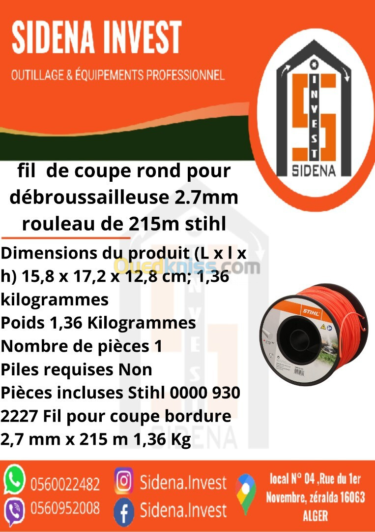 fil de coupe rond pour débroussailleuse 2.7mm rouleau de 215 m-STIHL