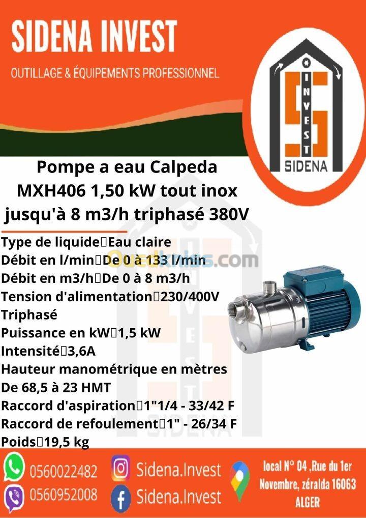 pompes multicellulaires horizontales monobloc en acier inoxidable MXHM 406 CALPEDA