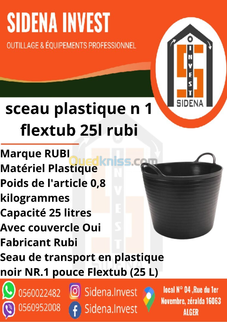 sceau PLASTIQUE N 1 FLEXTUB 25 L RUBI 