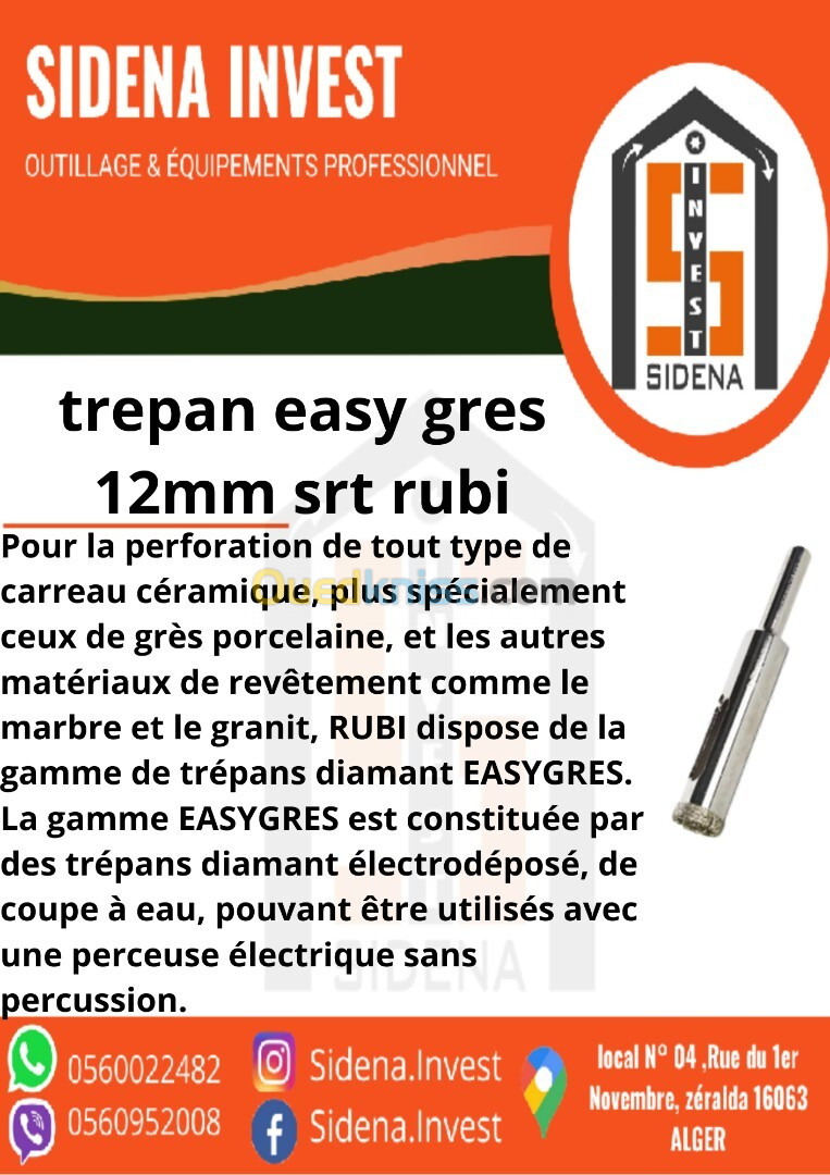 Trepan easy gres 12 mm SRT RUBI