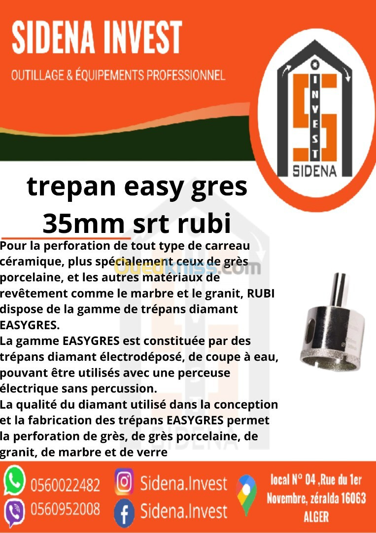 Trépan  easy gres 35 mm SRT RUBI