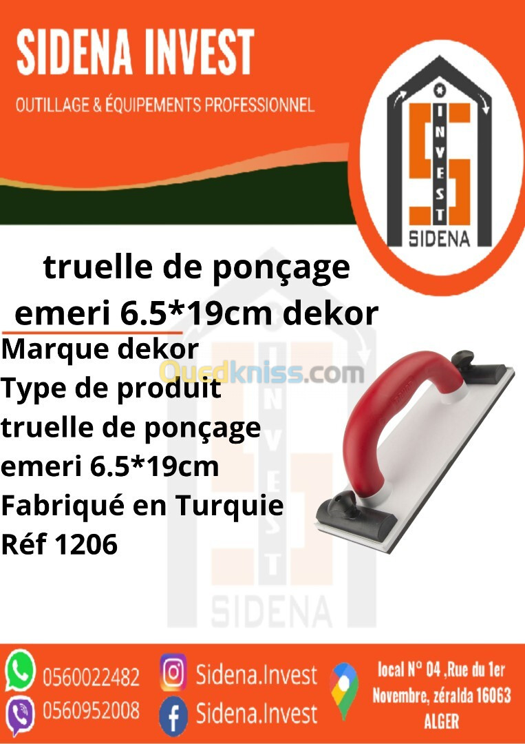 Truelle De Poncage Emeri 6.5x19cm  DEKOR