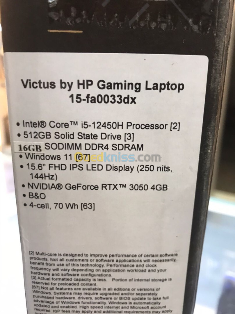 HP VICTUS GAMING 15 i5-12450H 512GB 16GB RTX 3050 4GB