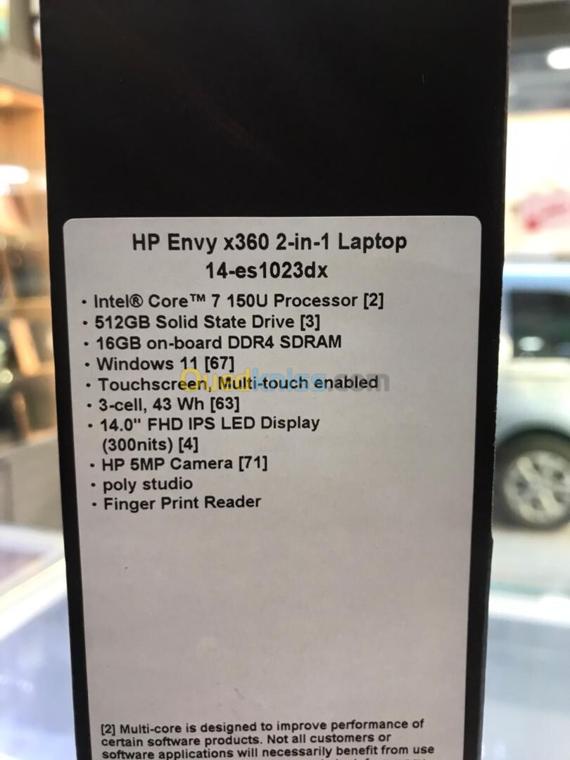 HP ENVY X360 14 INTEL CORE 7 150U 512GB 16GB ecran tactile