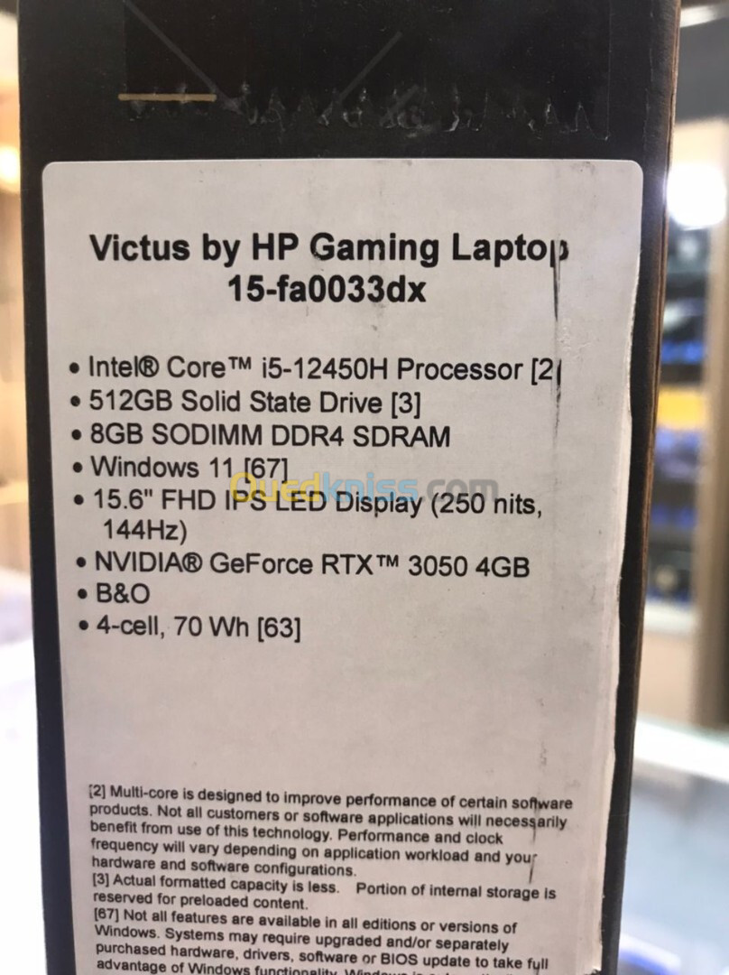 HP VICTUS GAMING 15 i5-12450H 512GB 8GB RTX 3050 4GB