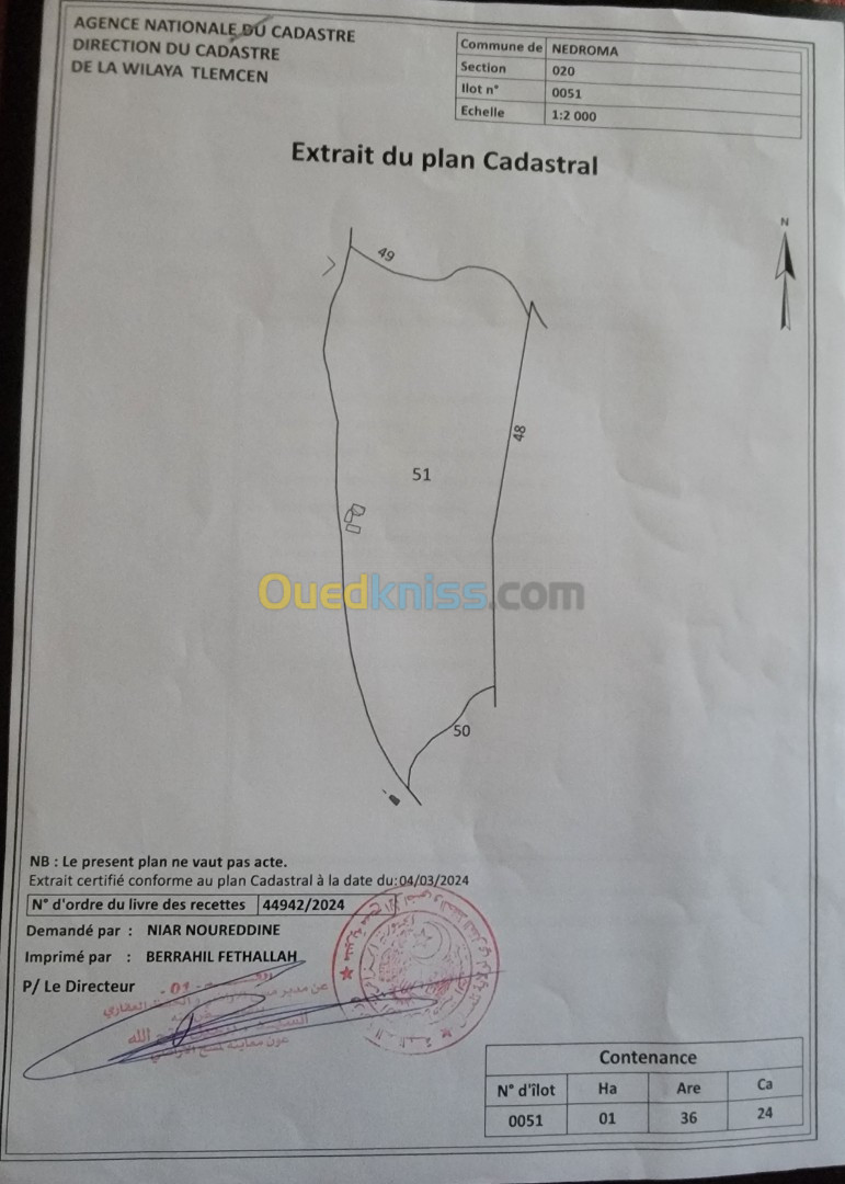 Vente Terrain Tlemcen Nedroma