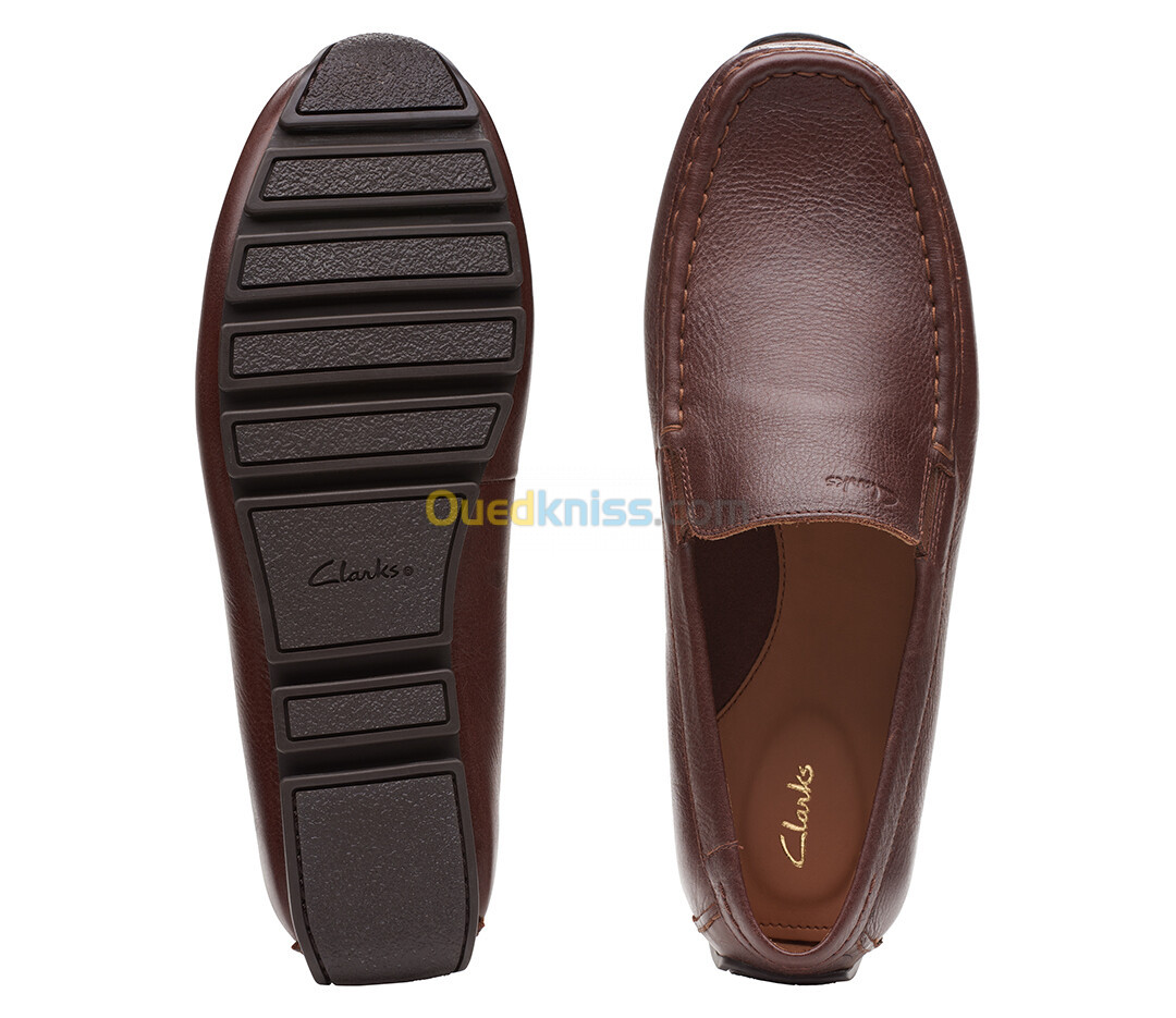 Clarks Oswick Plain Dark Tan Lea