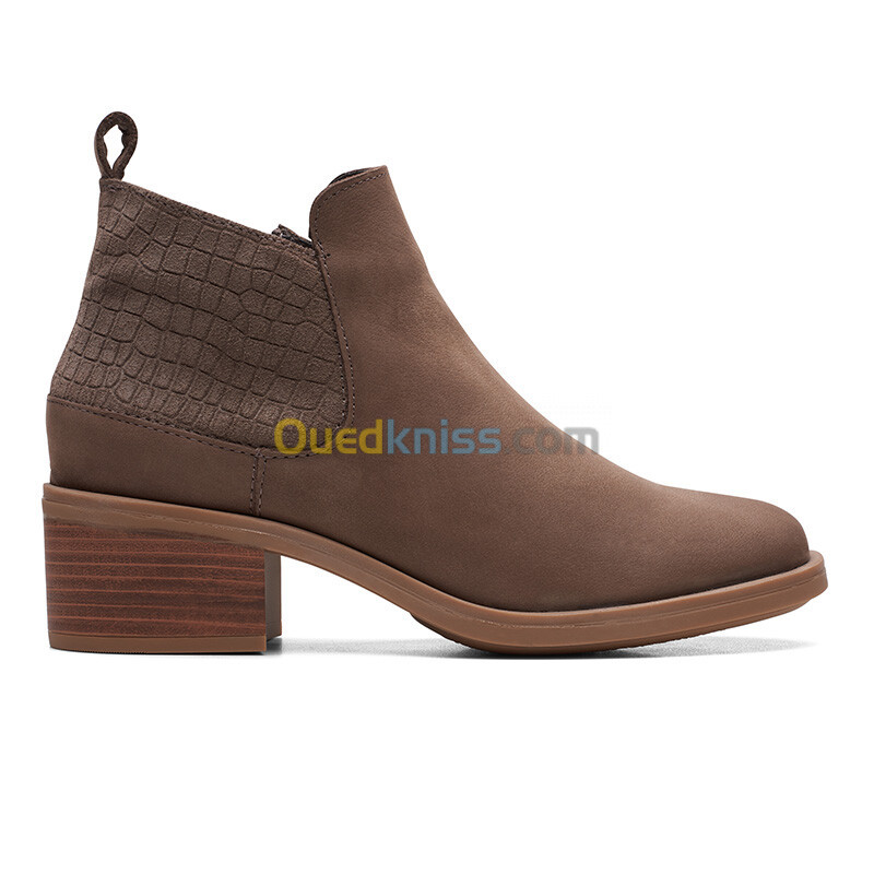 CLARKS Memi Zip Taupe Nubuck