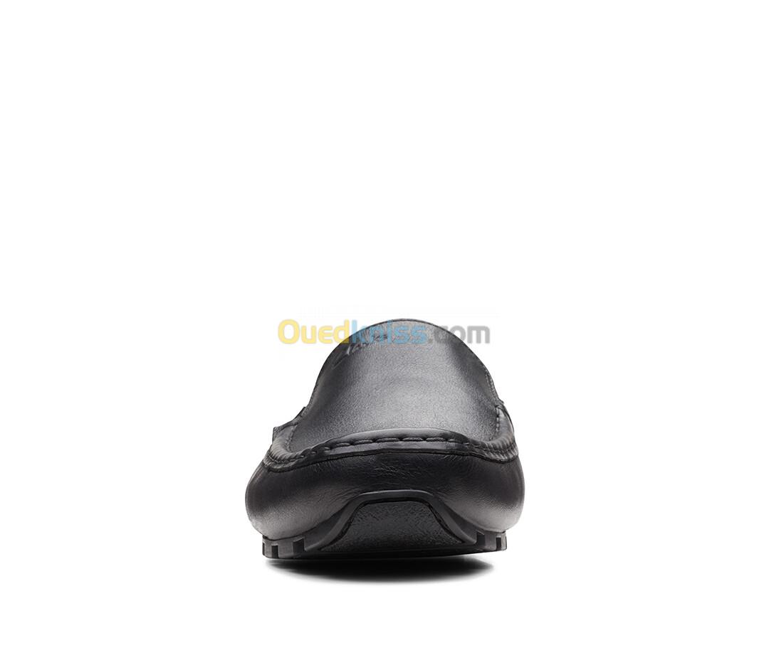 CLARKS Oswick Plain Black Leather