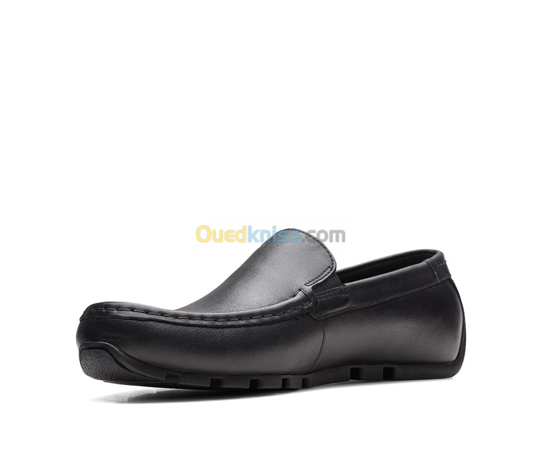 CLARKS Oswick Plain Black Leather