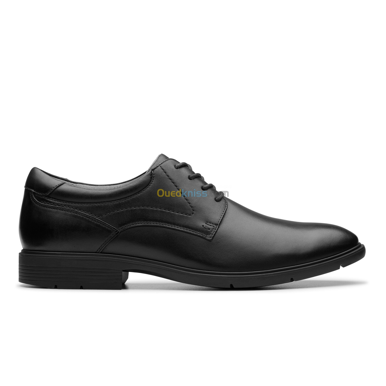 CLARKS Eldredge Plain Black Leather