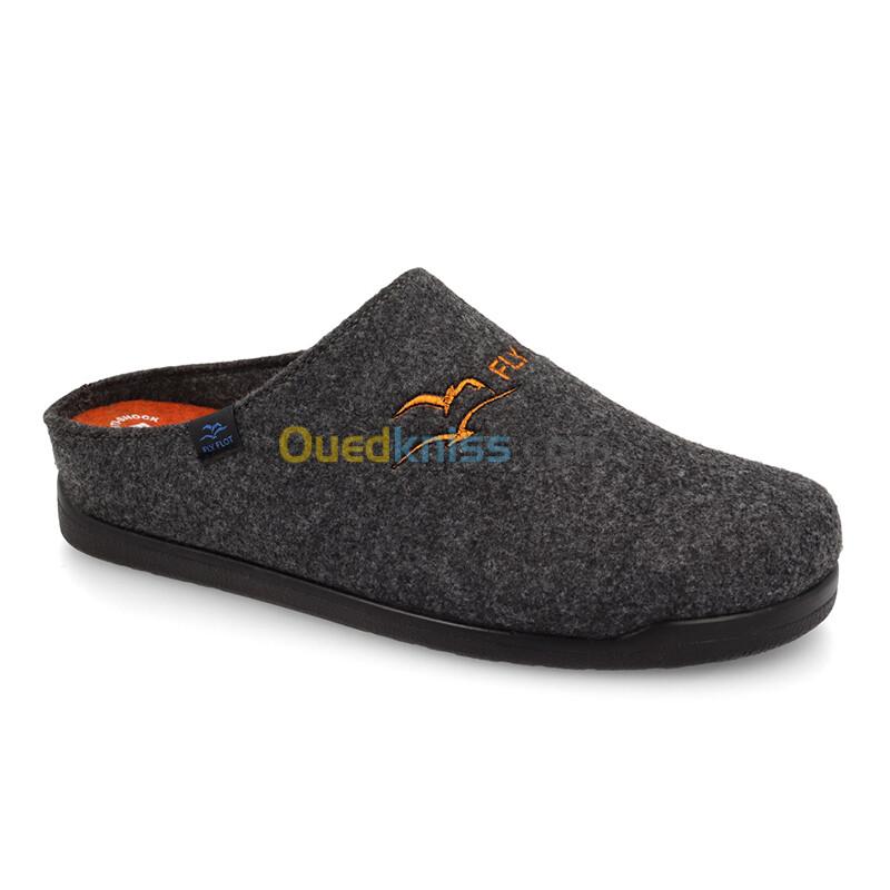 FLY FLOT Cloth Man Slipper Anthracite