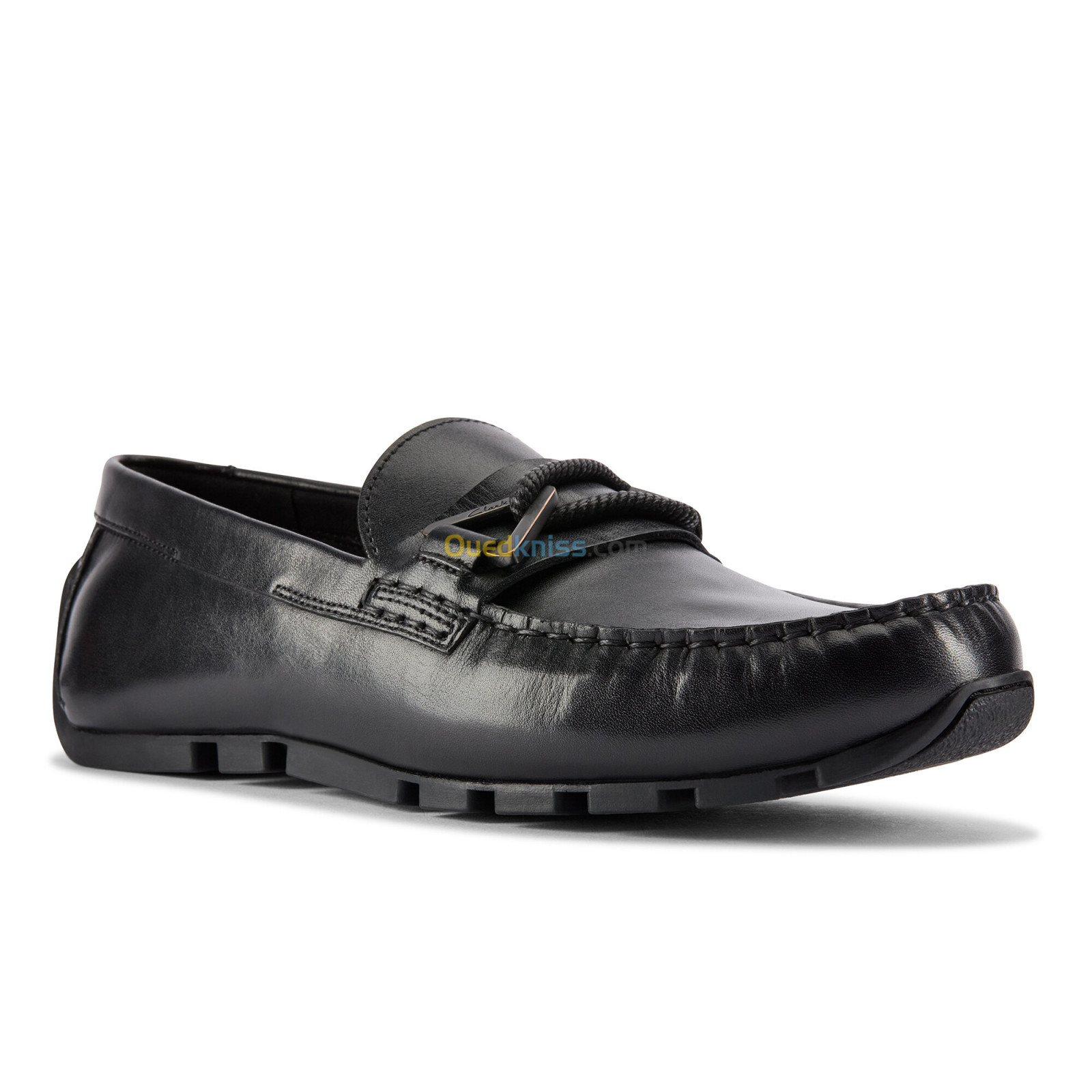 CLARKS Oswick Trim Black Leather