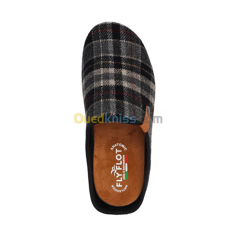 FLY FLOT Cloth Man Slipper Black