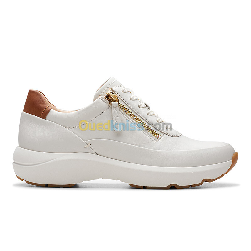 CLARKS Tivoli Zip Off White Lea