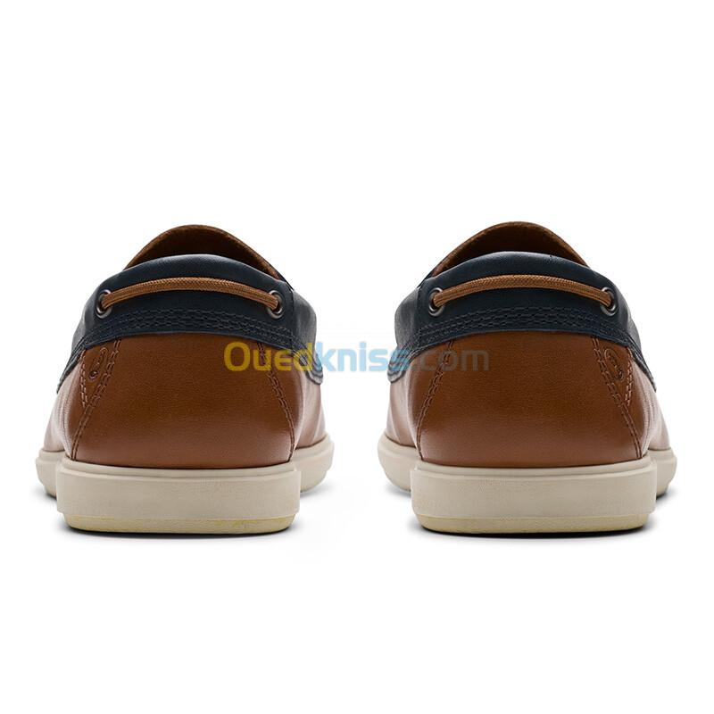 CLARKS Bratton Boat Dark Tan Combi