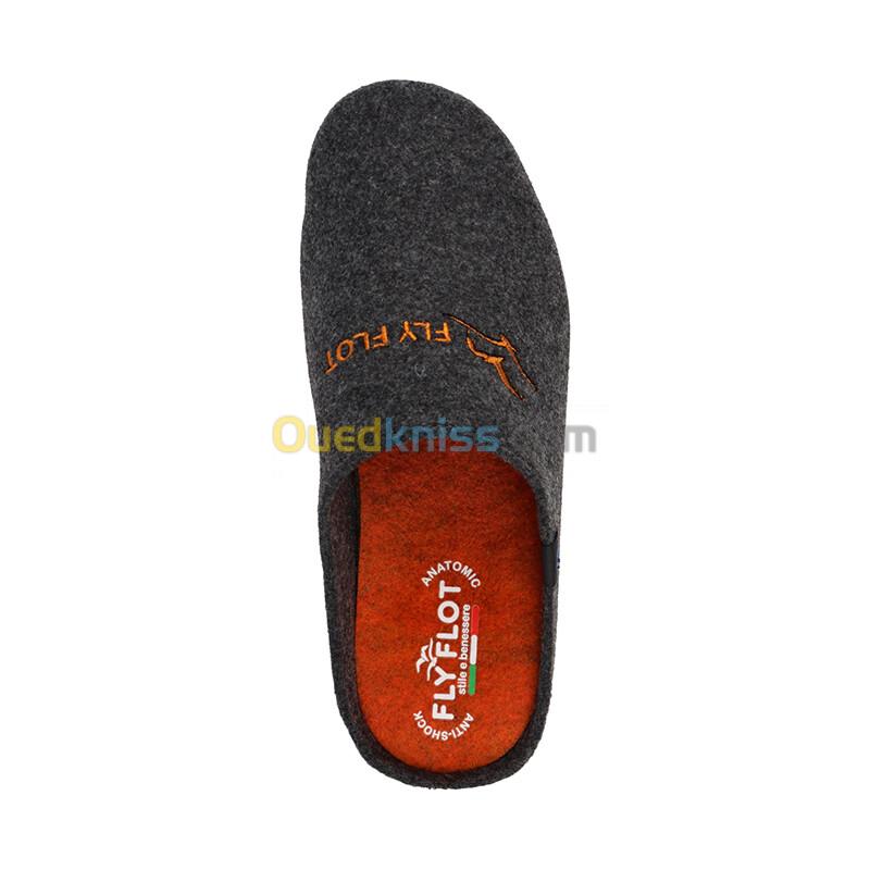 FLY FLOT Cloth Man Slipper Anthracite