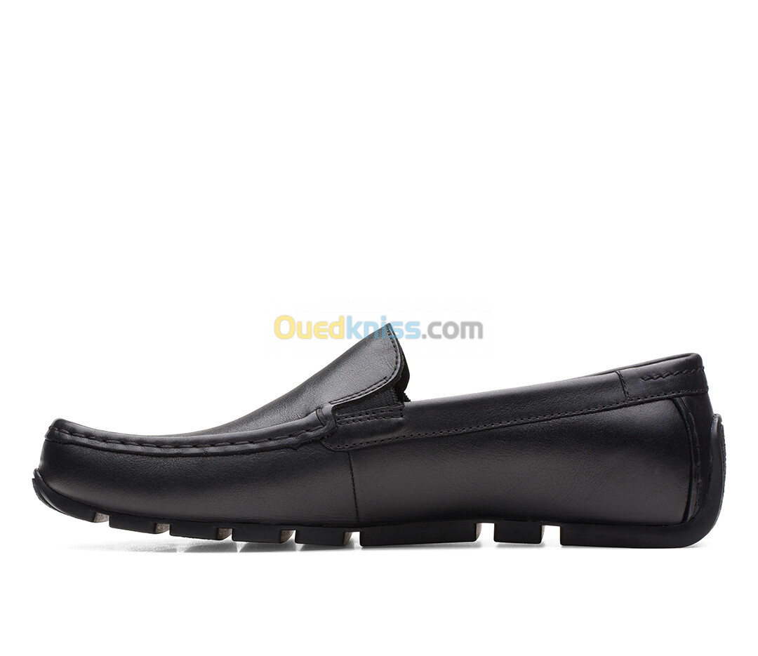 CLARKS Oswick Plain Black Leather