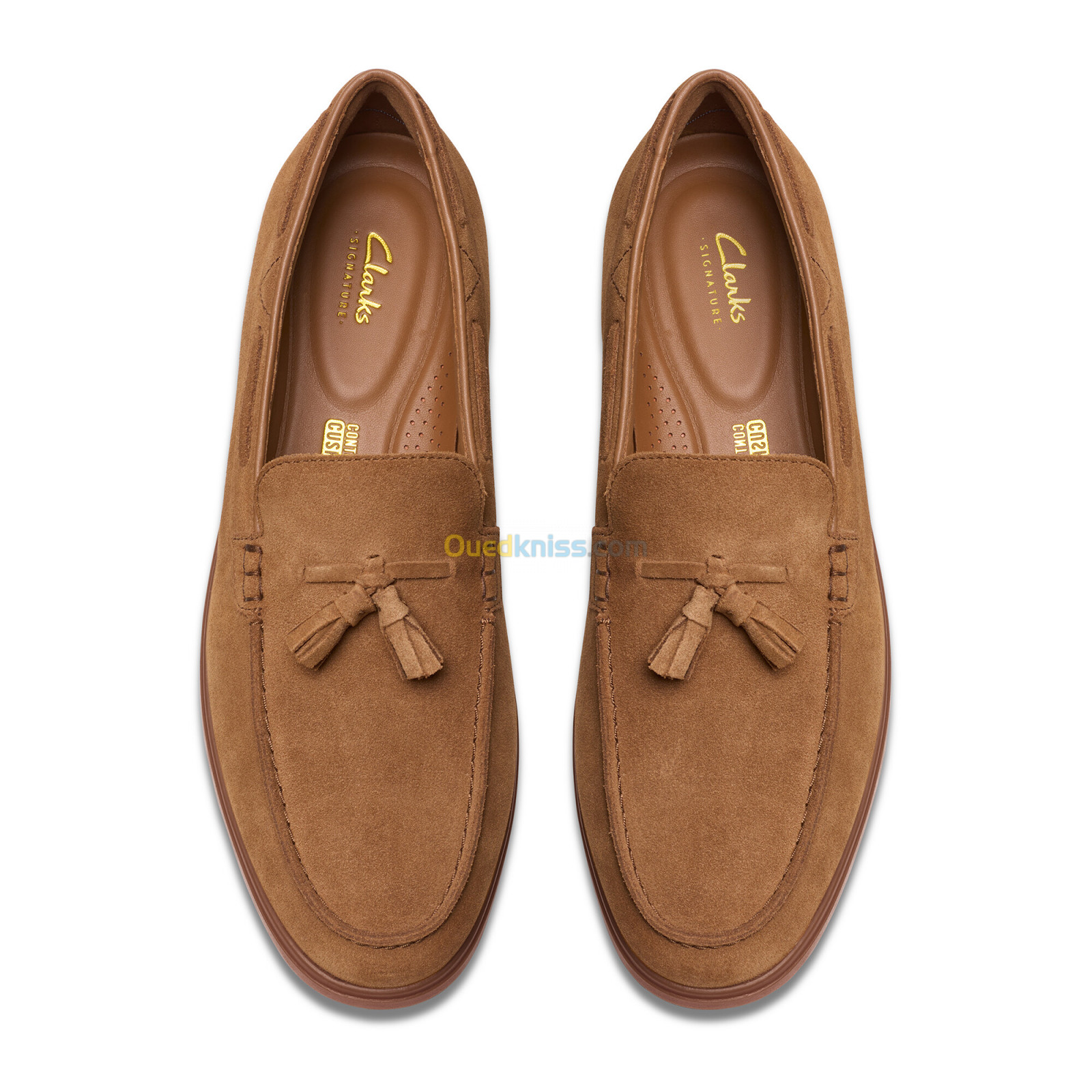 CLARKS Torford Tassel Cola Suede