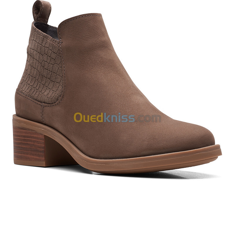 CLARKS Memi Zip Taupe Nubuck