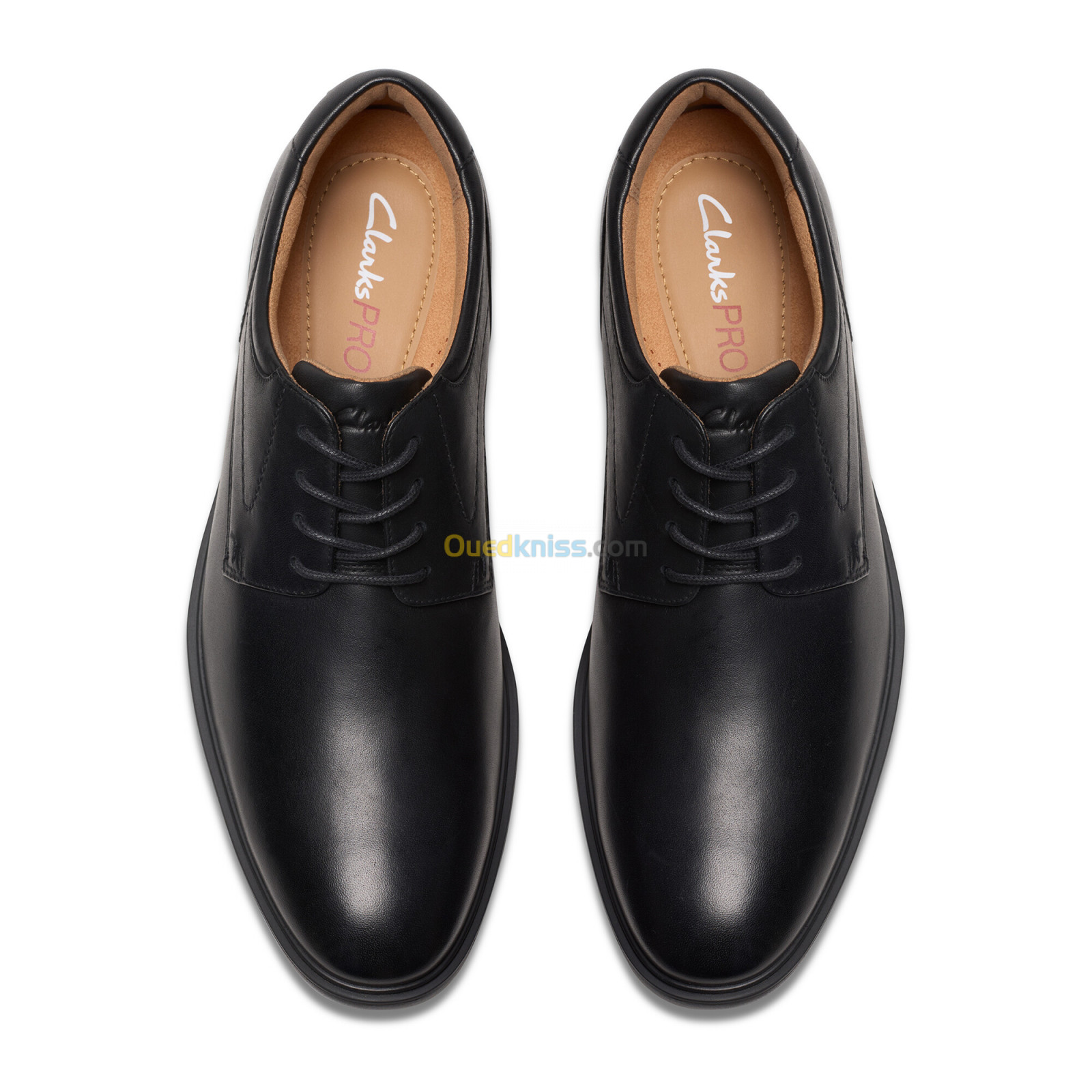 CLARKS Eldredge Plain Black Leather