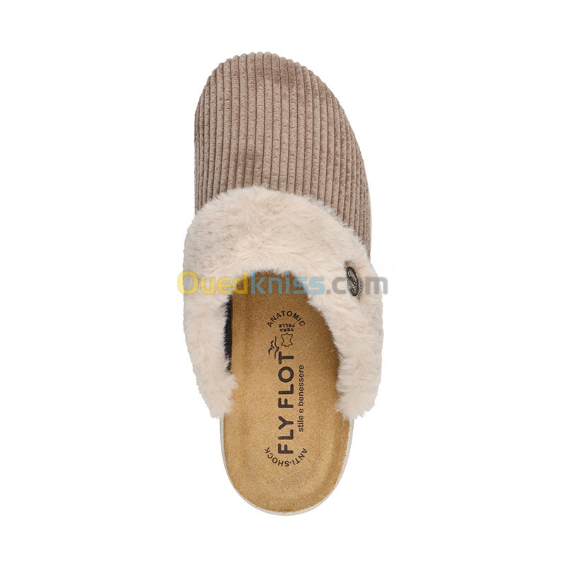 FLY FLOT Cloth Woman Slipper Taupe