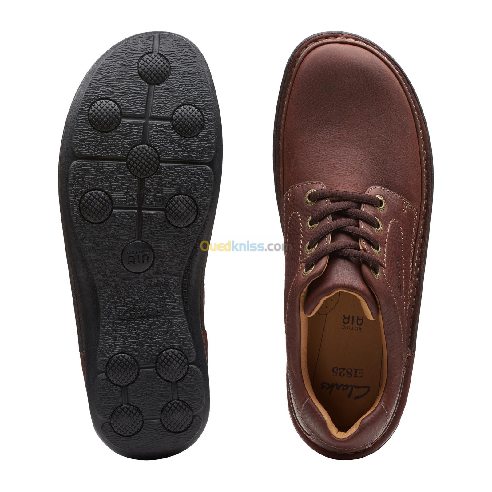 CLARKS Nature Three Mahogany Leather