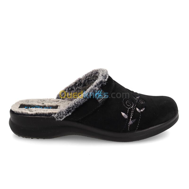 FLY FLOT Cloth Woman Slipper Black