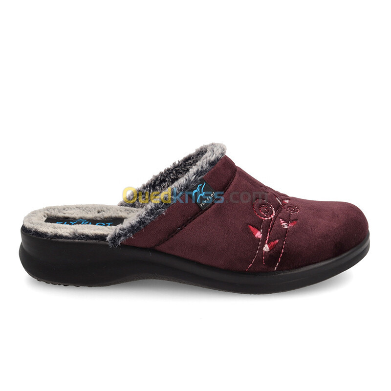 FLY FLOT Cloth Woman Slipper Plum