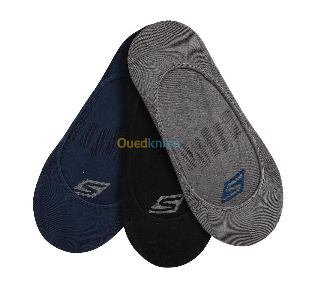 SKECHERS 3Pk Mens Microfiber Non Terry Superlow Liner Navy Combo