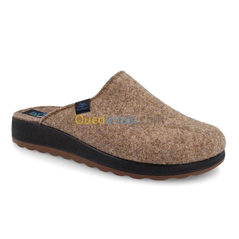 FLY FLOT Cloth Man Slipper Brown