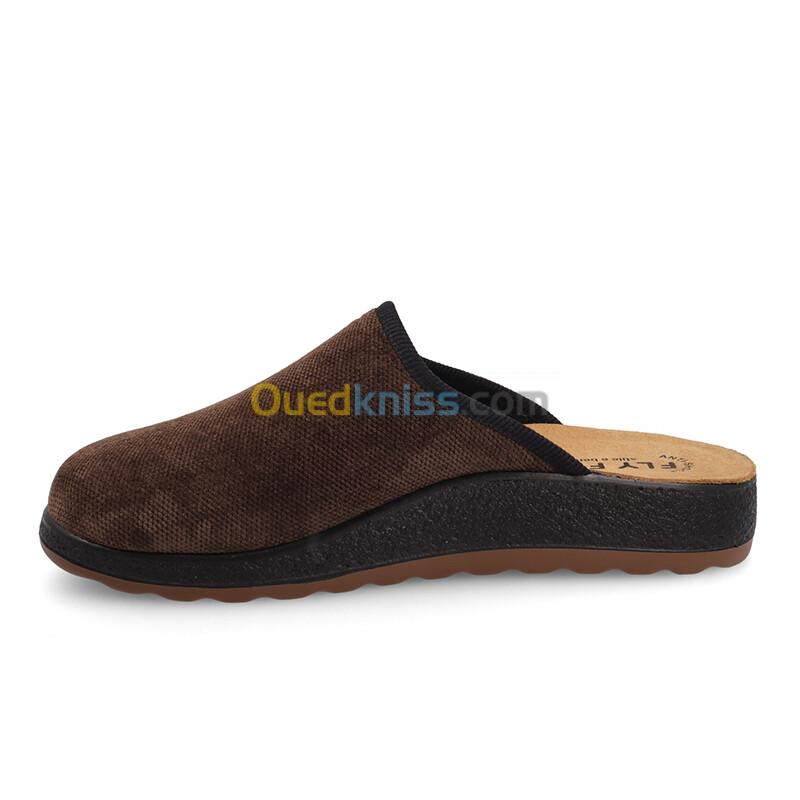 FLY FLOT Cloth Man Slipper Dark-Brown