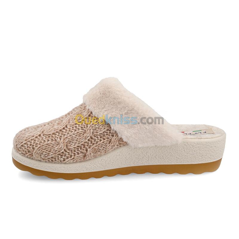 FLY FLOT Cloth Woman Slipper Beige