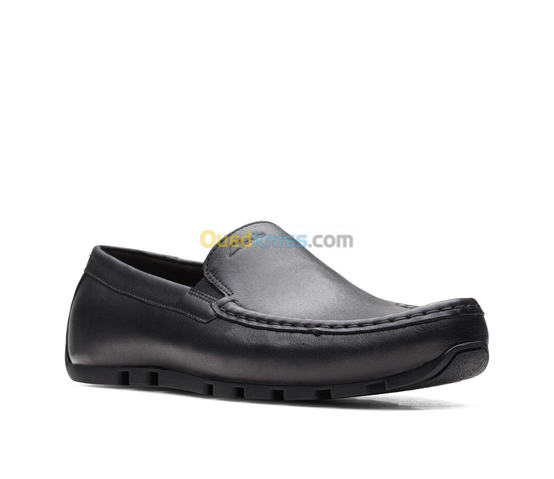 CLARKS Oswick Plain Black Leather