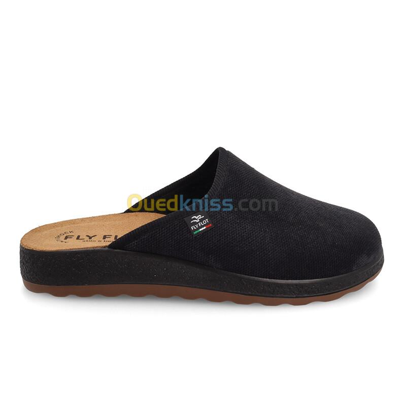 FLY FLOT Cloth Man Slipper Black